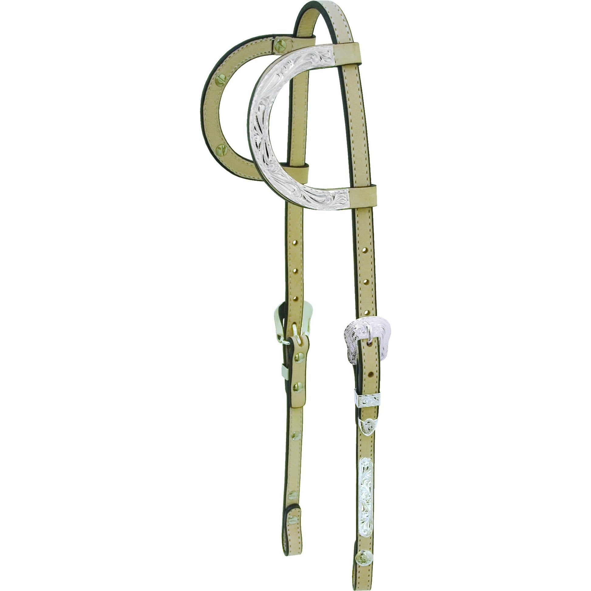 Tex Tan Silver Bars Double Ear Show Headstall Brn