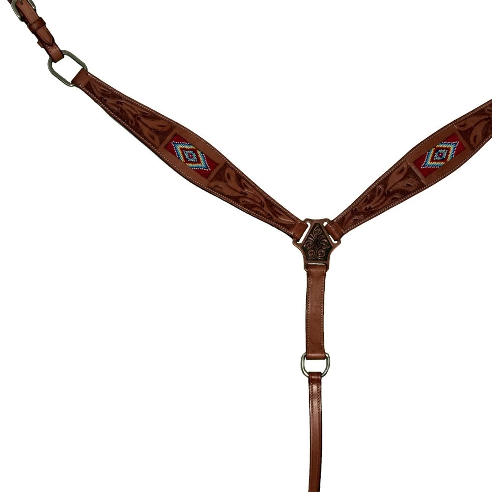 Intrepid Western Breast Collar With Red Beading