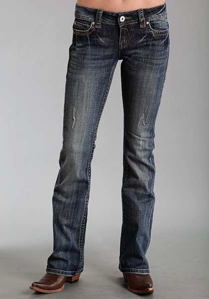 Stetson Ladies 818 Fit Contrast S Stitched Back Pocket Boot Cut Jeans