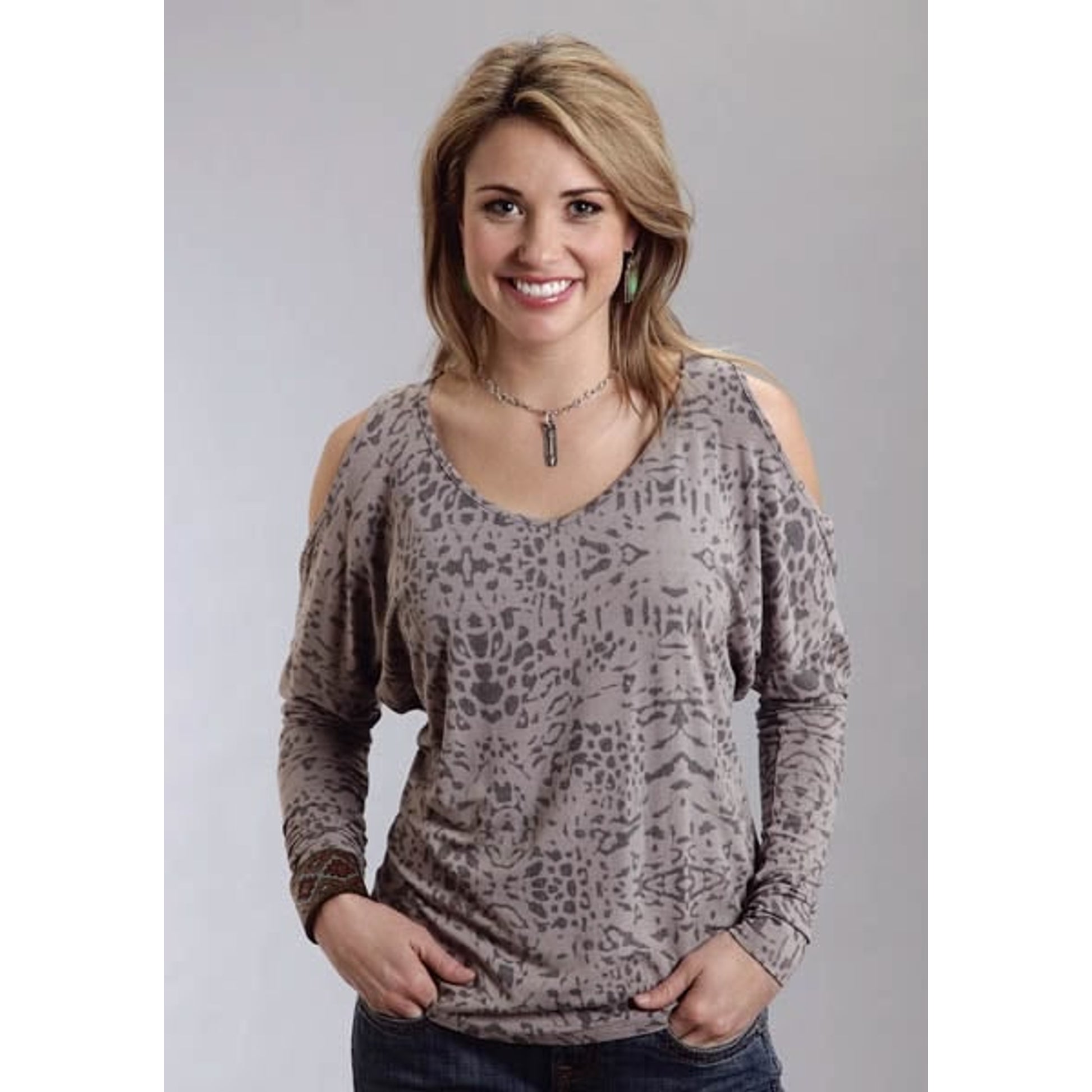 Stetson Ladies Fall II Rayon Spandex Animal Print Jersey Long Sleeve Shirt