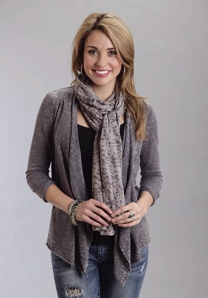 Stetson Ladies Jersey Animal Scarf Brn