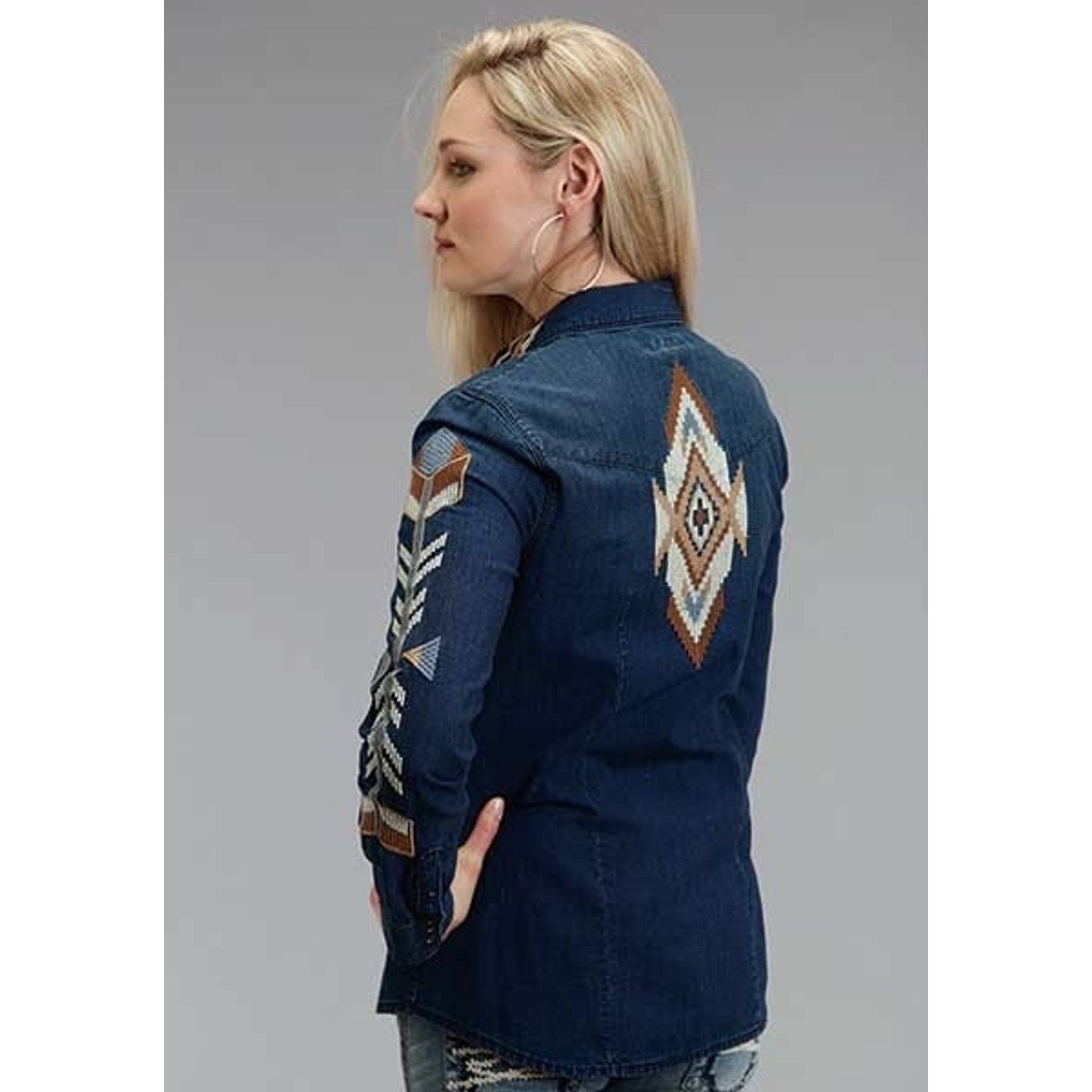 Stetson Ladies Fall III Chambray Western Fitted Blouse