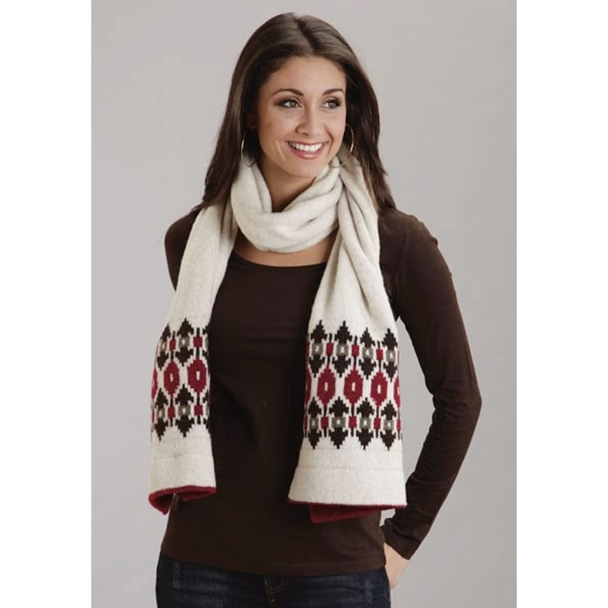 Stetson Ladies Fall III Intarsia Pattern Wool Scarf