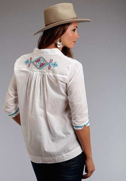 Stetson Ladies Summer I Voile Long Sleeve Peasant Blouse