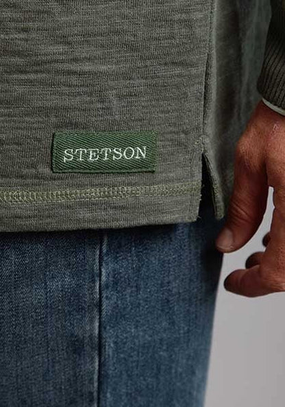 Stetson Mens Original Rugged Bamboo Look Knit Pullover - Green