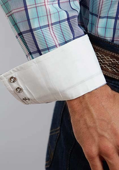 Stetson Mens Spring IV Streetlight Plaid Long Sleeve Snap Shirt