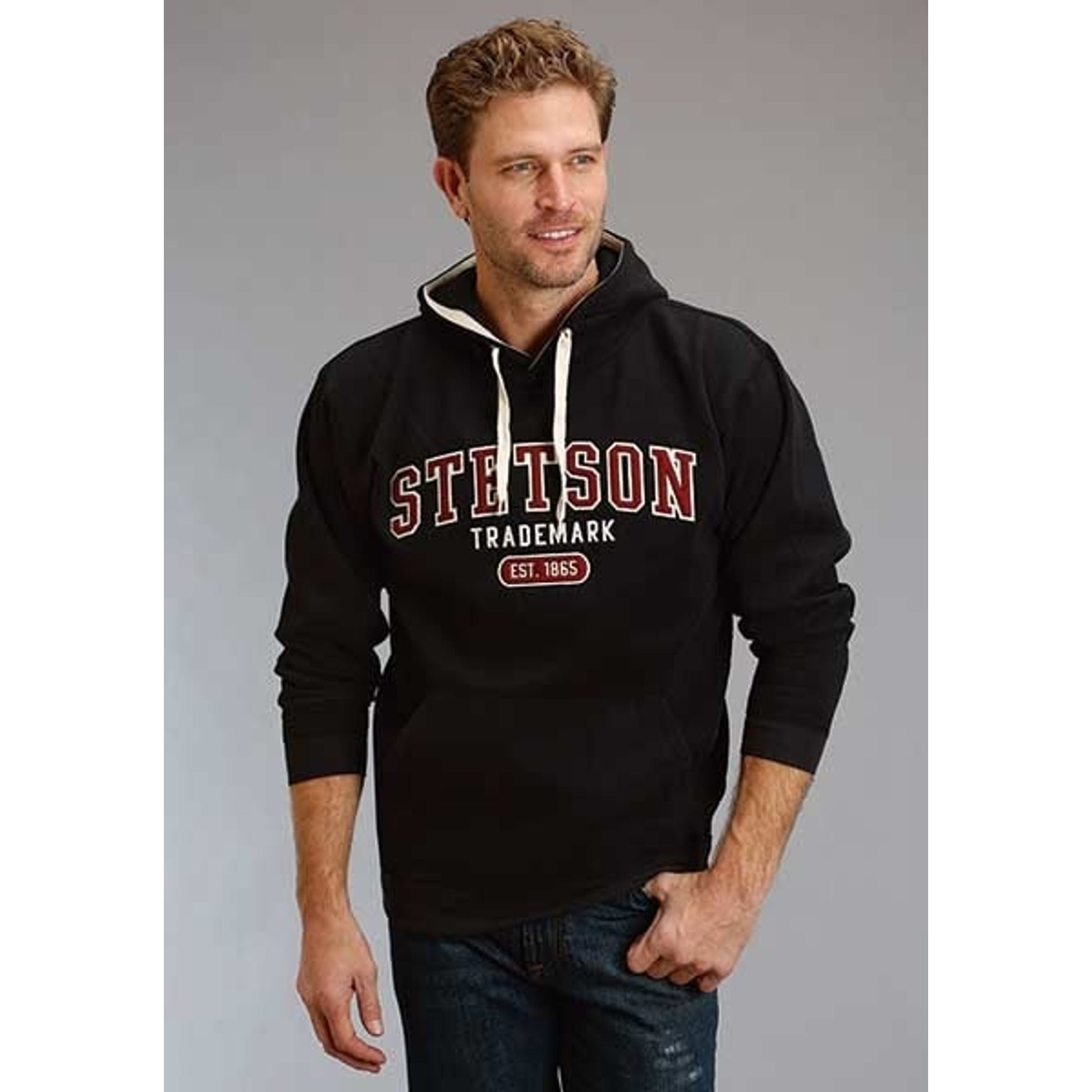 Stetson Mens Stetson Applique Hooded Sweatshirt - Wine/Black
