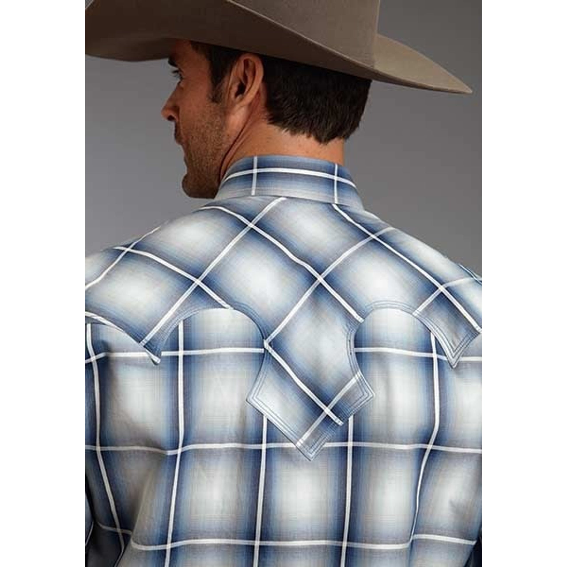 Stetson Mens Winter III Crystal Ombre Long Sleeve Snap Shirt