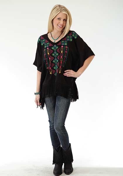 Roper Ladies Plus Size Colorful Knit Sweater Jersey Poncho