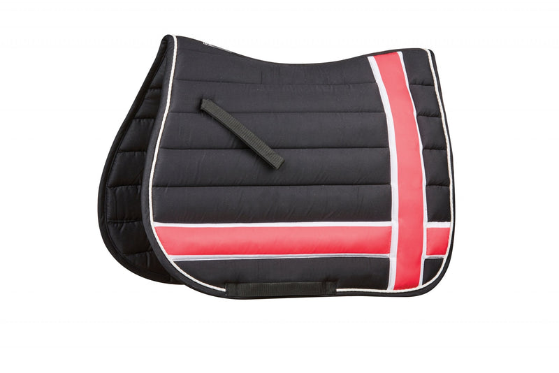 Roma Line Quilt AP Saddle Pad Full Black/Hot Pink