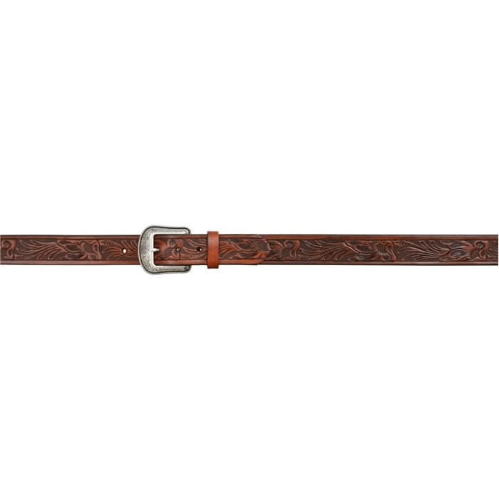 3D Men's 1 1/2" Floral Tool Western Fashion Belt - Medium Brown
