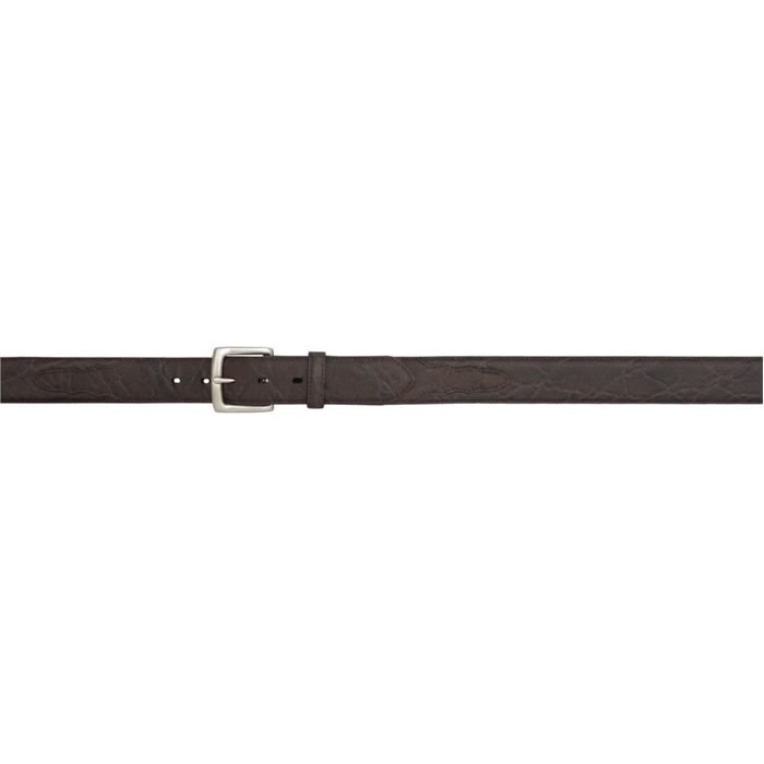 3D Men's 1 1/2" Elephant Print Western Dress Belt - Dark Brown