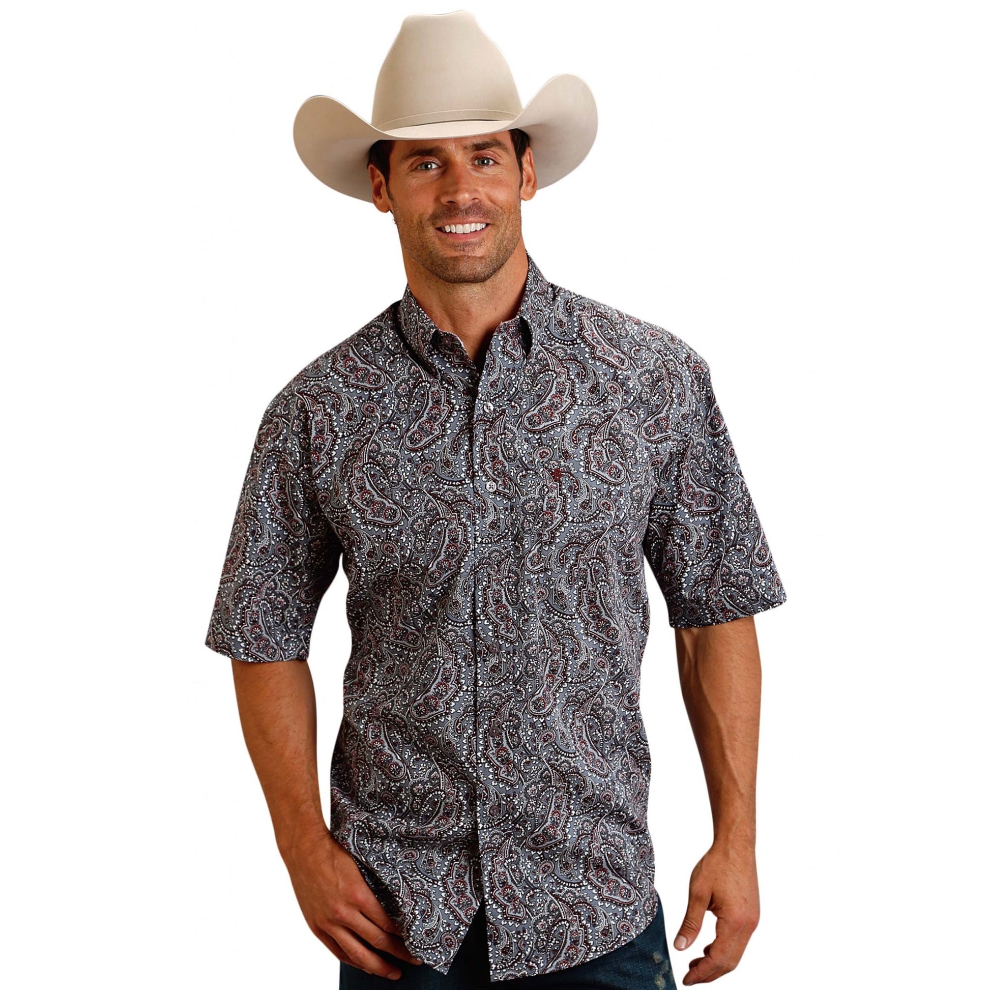 Stetson Men's 0990 Siren Paisley Short Sleeve Shirt