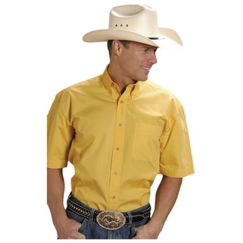 Roper Mens Poplin Short Sleeve Shirt XXXL Yellow