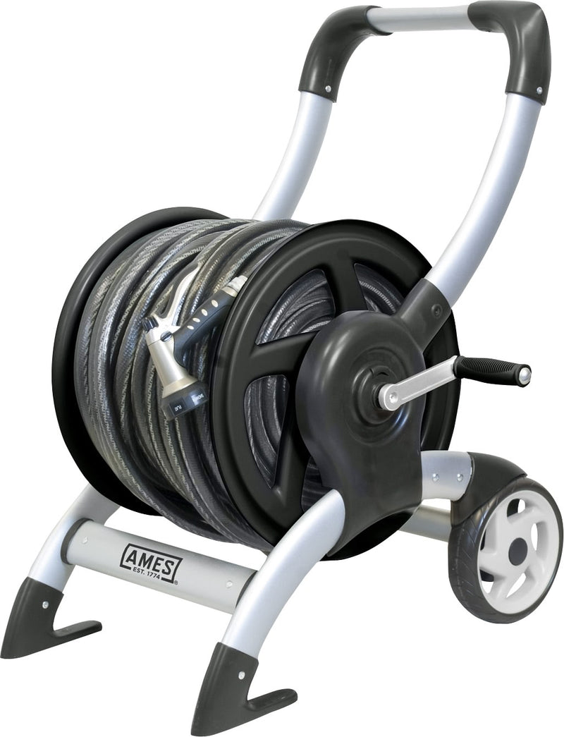 Aluminum Hose Reel Cart 200 ft Silver