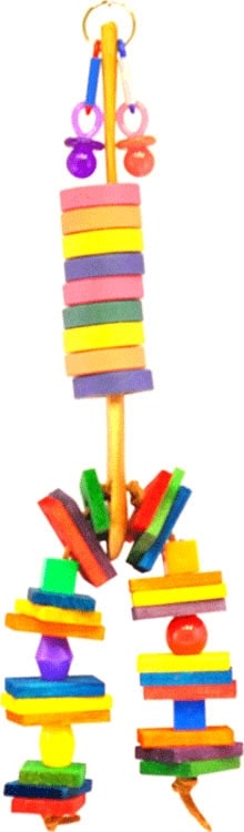 Happy Beaks Wooden Spoon with Bagel Blocks/Beads LG
