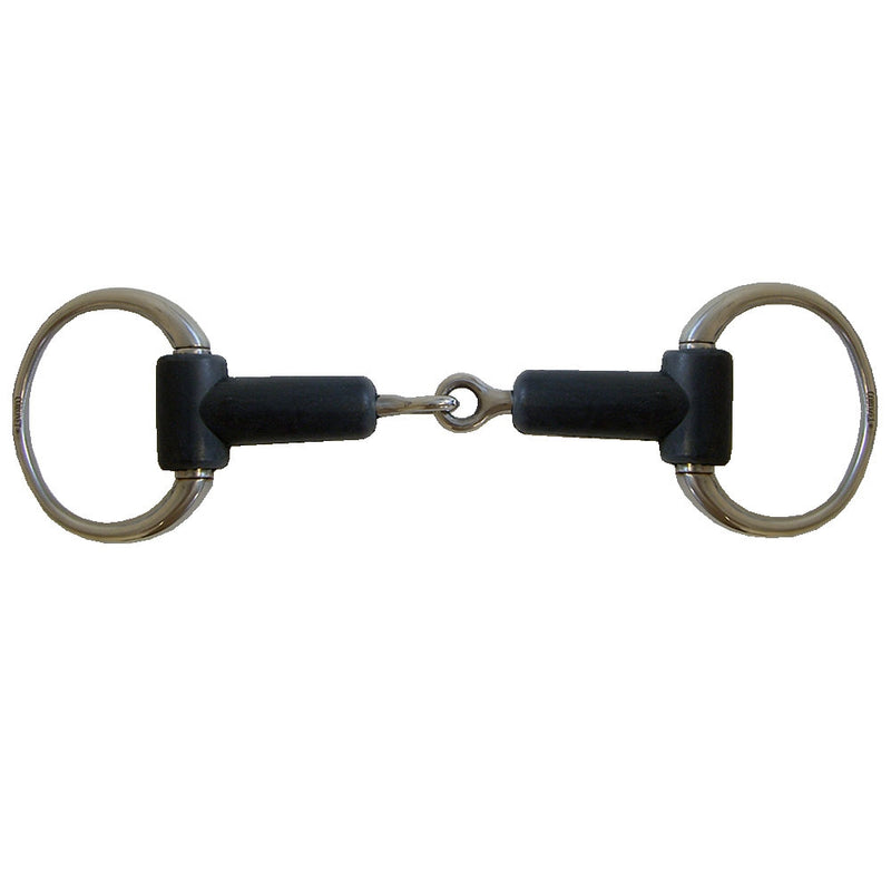 Eggbutt Rubber Mouth Snaffle Bit with Round Rings 5.5