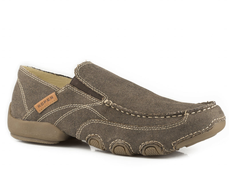 Roper Mens Dougie Brown Canvas Casual Shoes