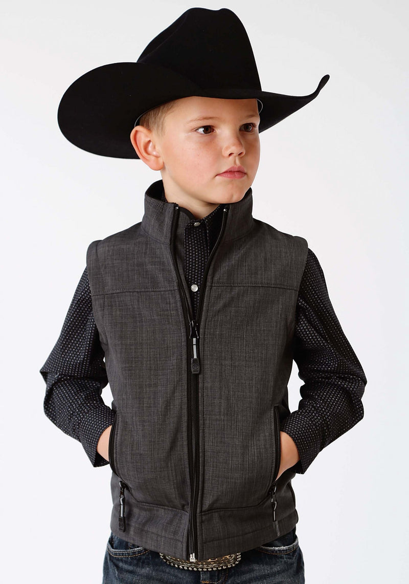Roper Boys Softshell Fleece Vest-Grey