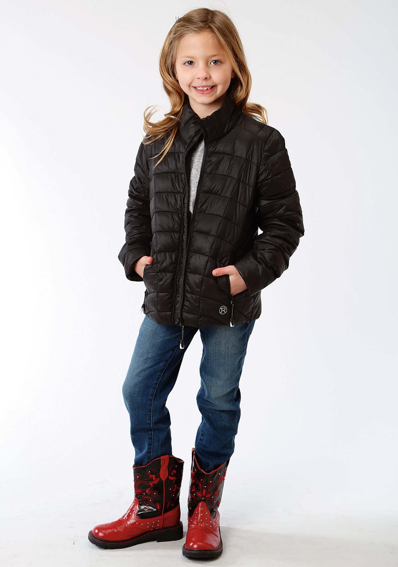 Roper Girls Crushable Parachute Jacket - Black