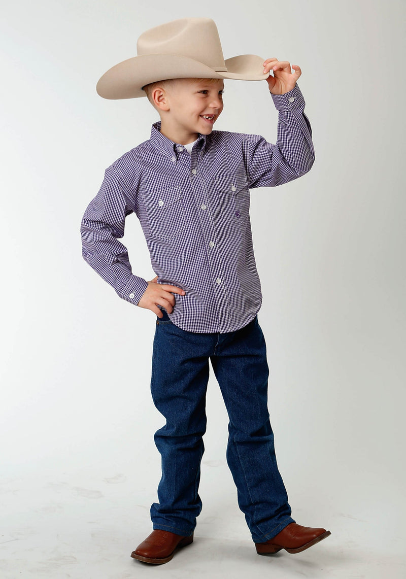 Roper Boys Plum Creek Western Shirt - Purple