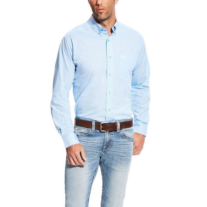 Ariat Men's Milner Long Sleeve Print Fitted Shirt - Noon Sky