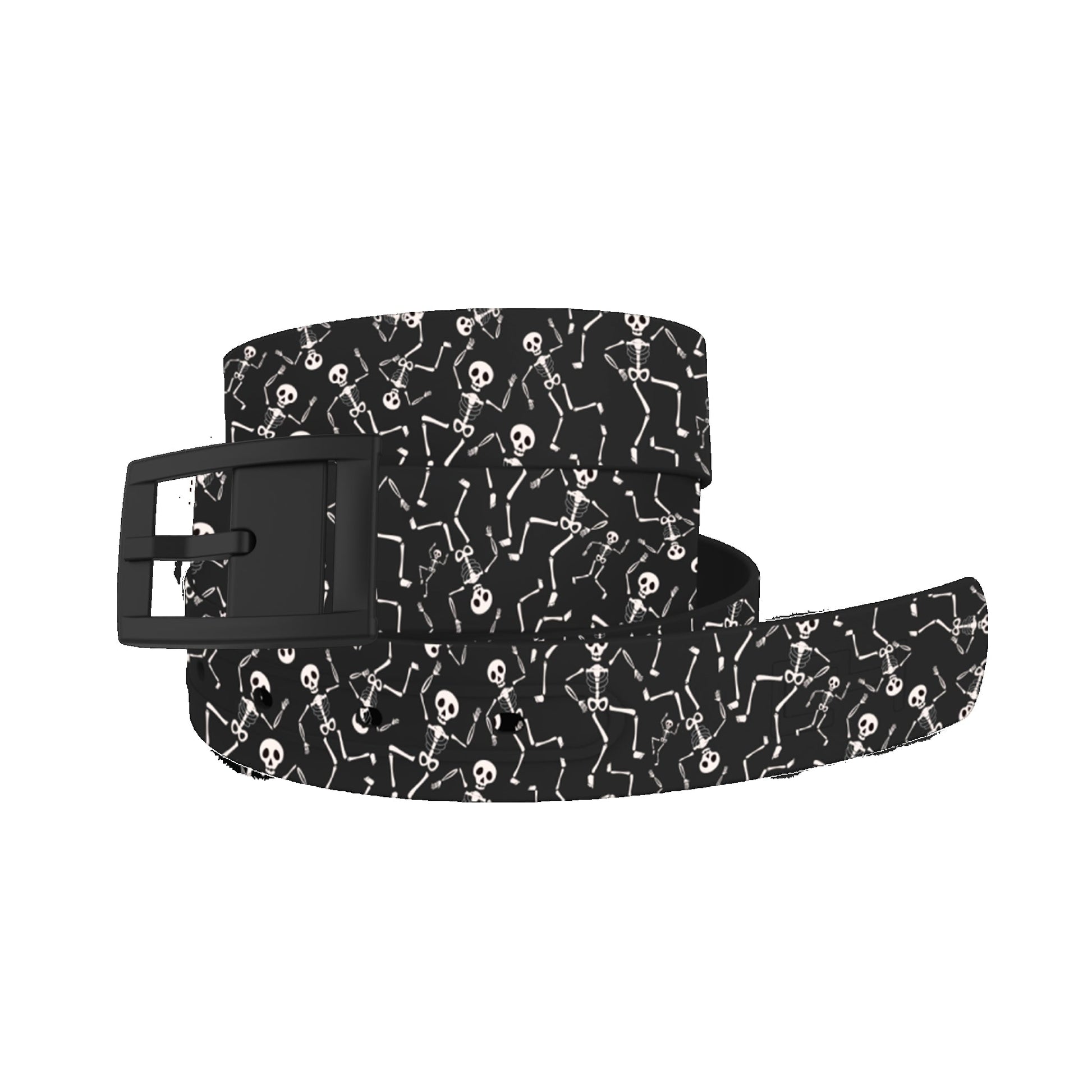 C4 Belt Dancing Skeletons Belt with Black Buckle O