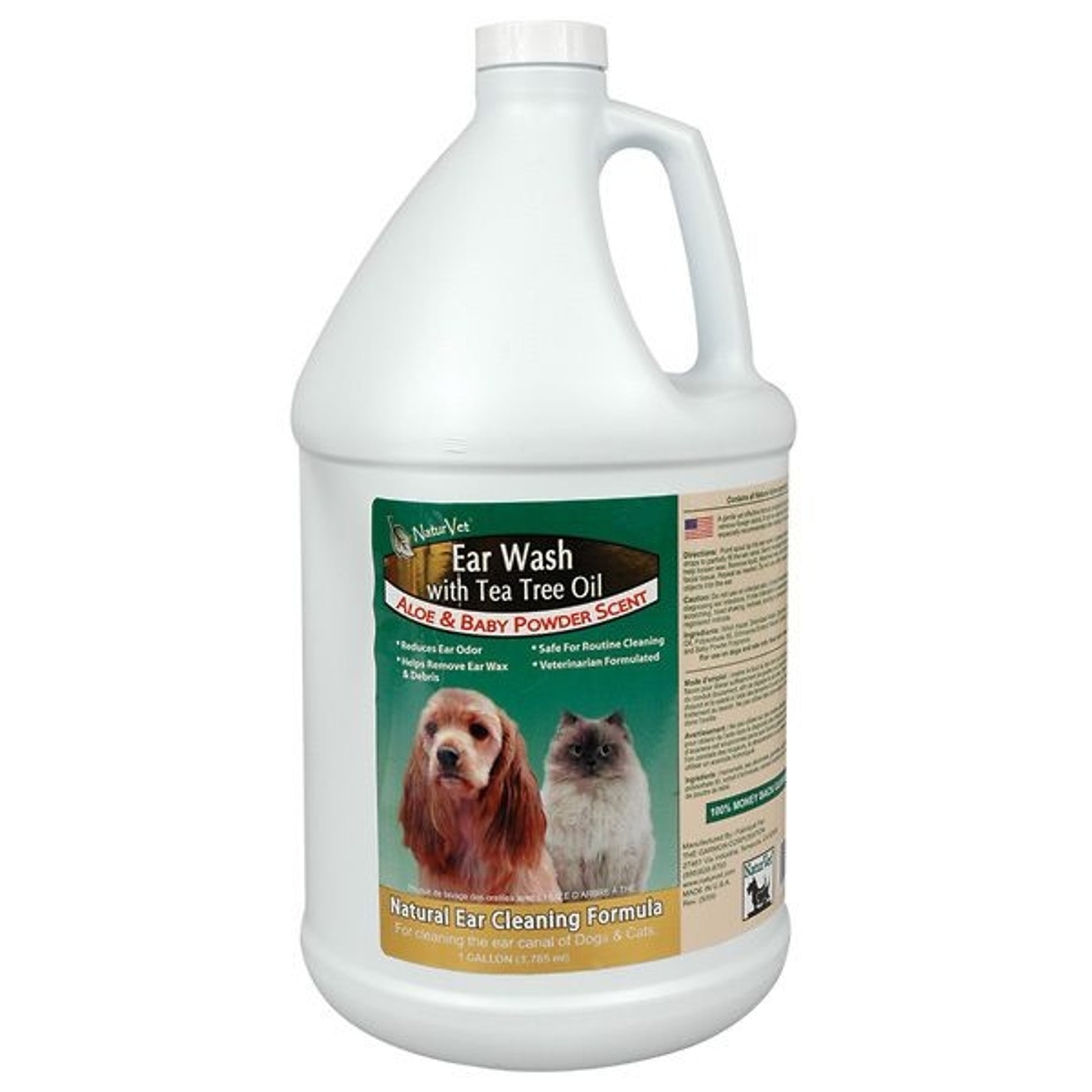 NaturVet Ear Wash with All Natural Tea Tree Oil GAL