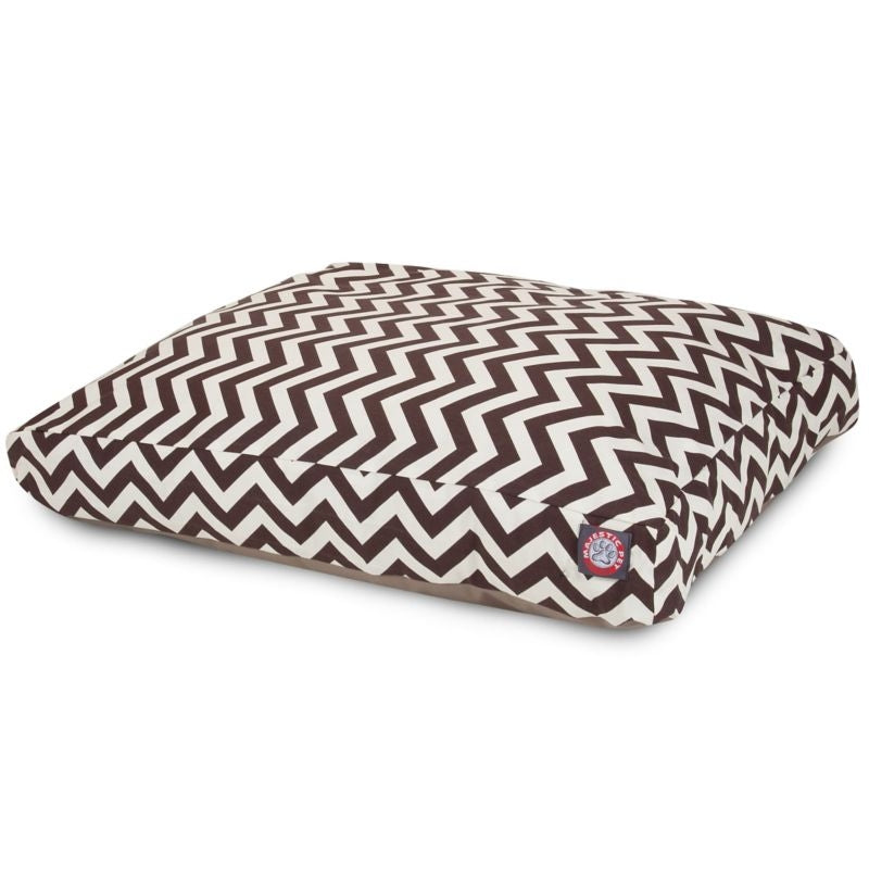 Outdoor Chocolate Chevron Rectangle Pet Bed