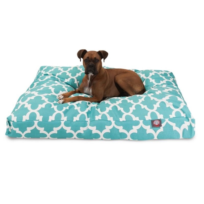 Majestic Outdoor Teal Trellis Rectangle Pet Bed