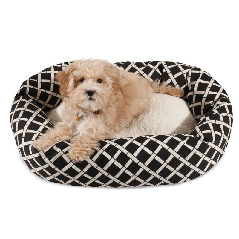 Majestic Pet Black Bamboo Sherpa Bagel Bed