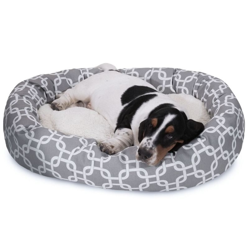 Majestic Pet Grey Links Sherpa Bagel Bed