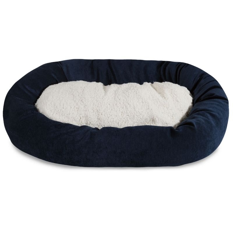Majestic Pet Navy Villa Sherpa Bagel Bed