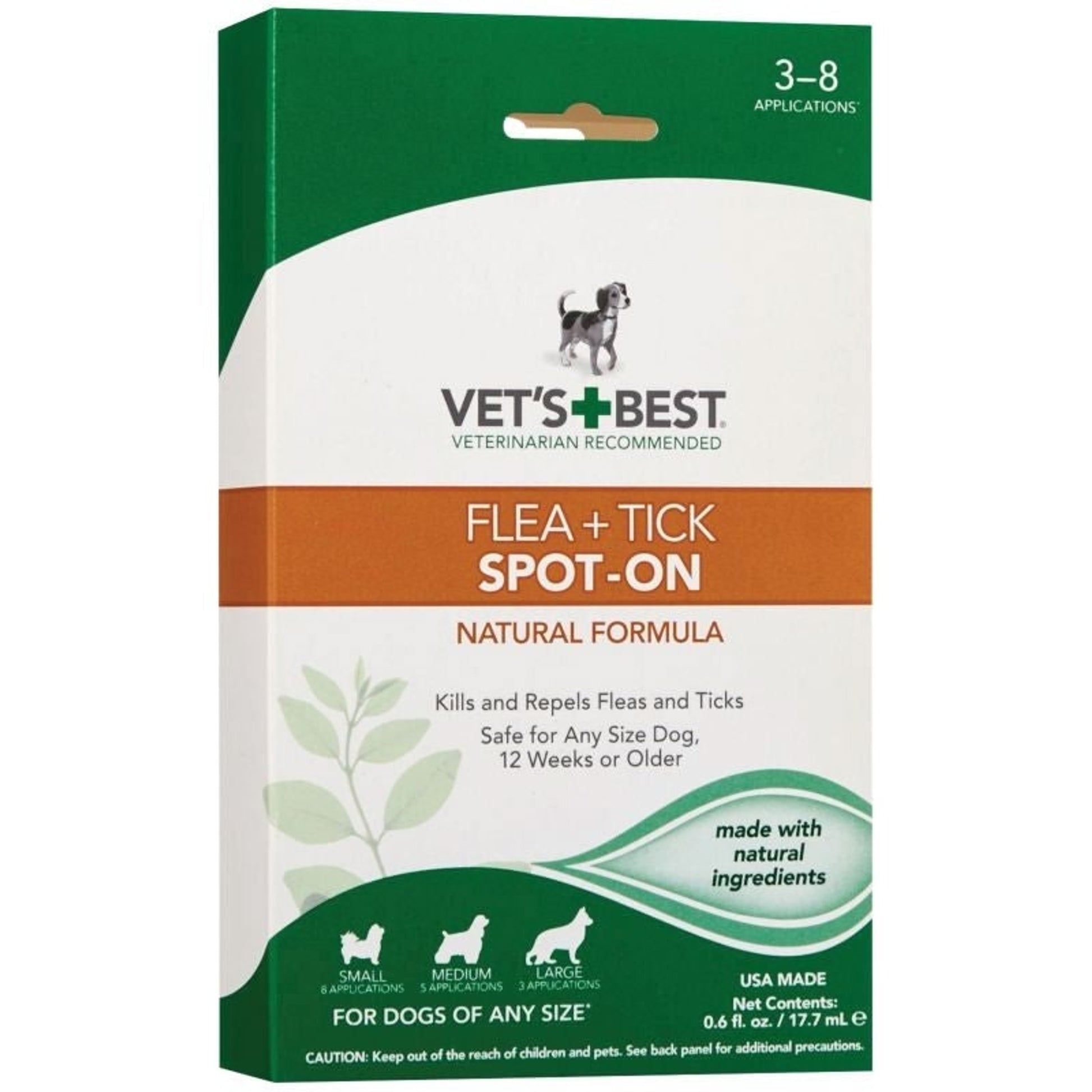 Vets Best Natural Flea/Tick Dog Spot-On