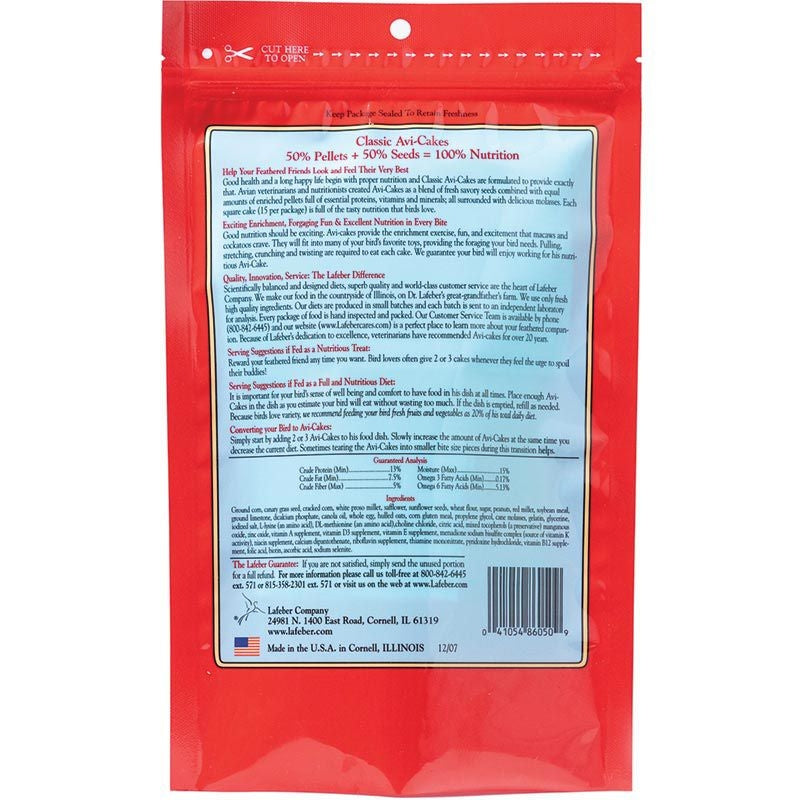 Lafeber Avi Cakes Bird Food Macaw
