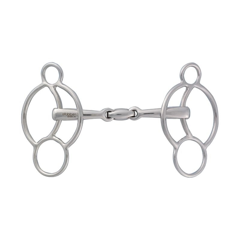 Stubben Steeltec EZ Control 3-Ring Gag Bit