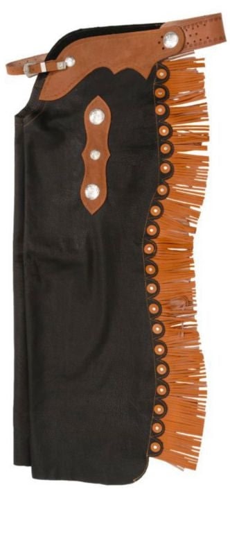 Tough1 Smooth Leather Reining Cowboy Chaps