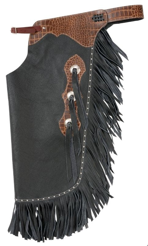 Tough1 Smooth Leather Gator Tooled Cowboy Chink