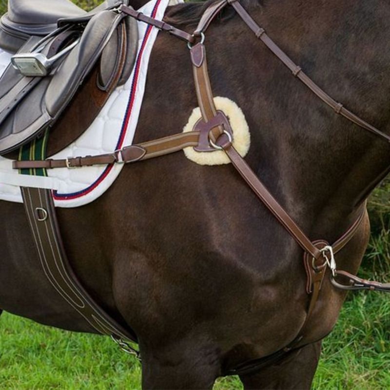 Dover Saddlery Elastic Jumper Breastplate - Brown Horse Size