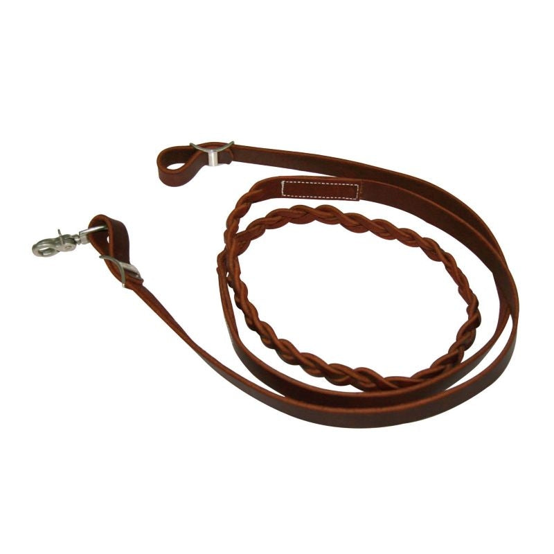 Western Braided Leather Contest Rein