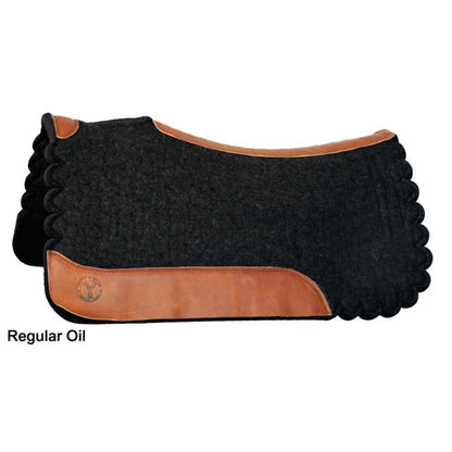 Circle Y Scallop Gray Wool Felt Pad