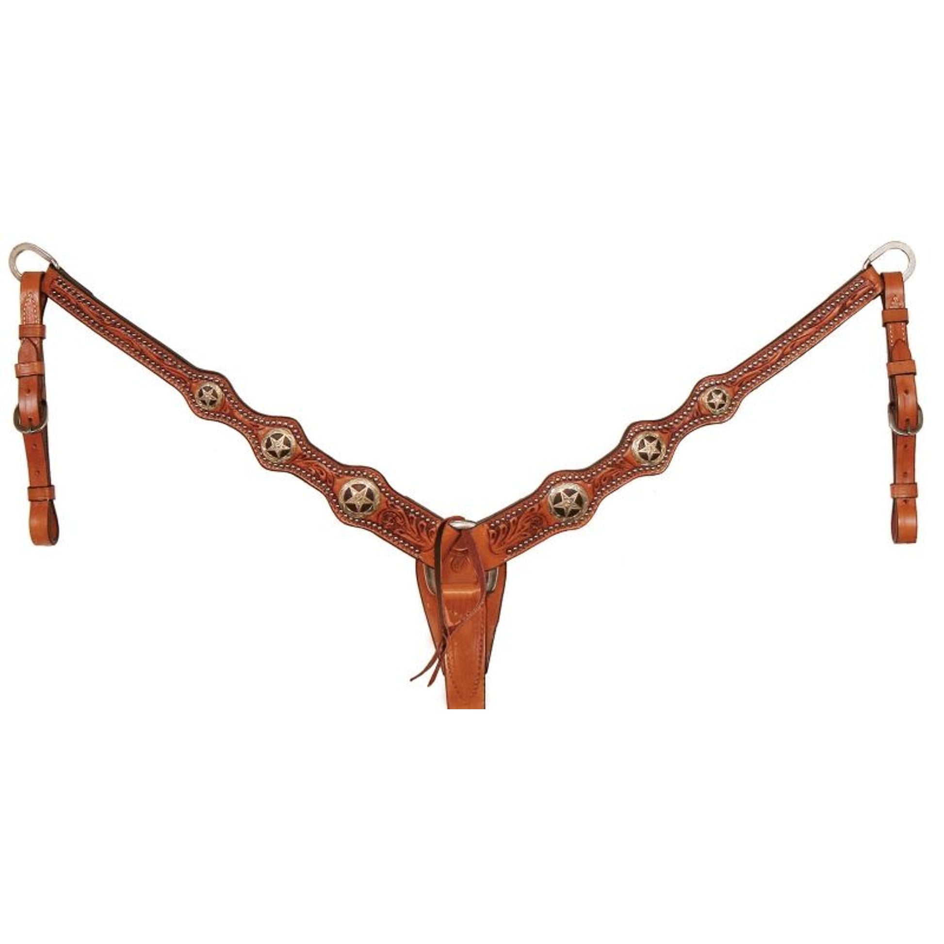 Circle Y Iron Star Scalloped Breast Collar