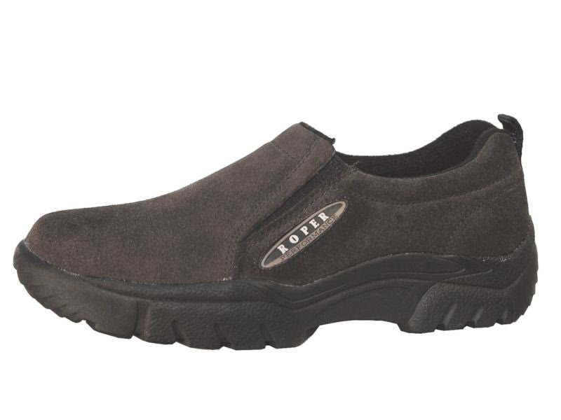 Roper Mens Mahogany Suede Slip On Shoe