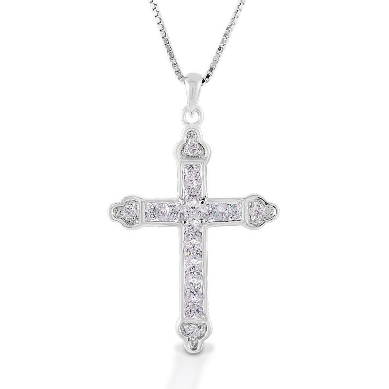 Kelly Herd Channel Set Cross Necklace