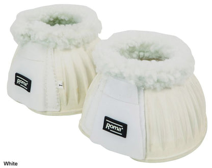 Roma Fleece Trim Rubber Bell Boots Cob Black