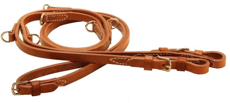 Tory Lthr Center Buckle German Martingale Rein Blk