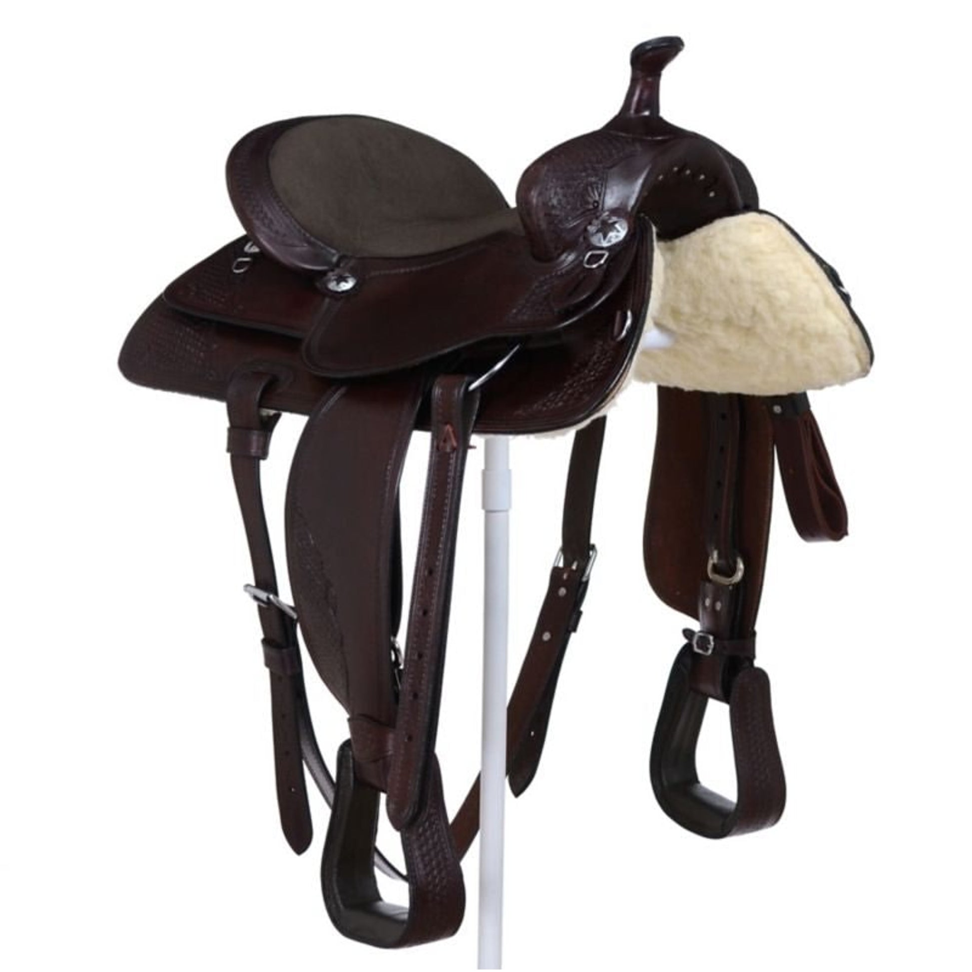 Selle de cheval de trail de course Western Barrel synthétique de Selle de cheval de trail de course Western Barrel synthétique de