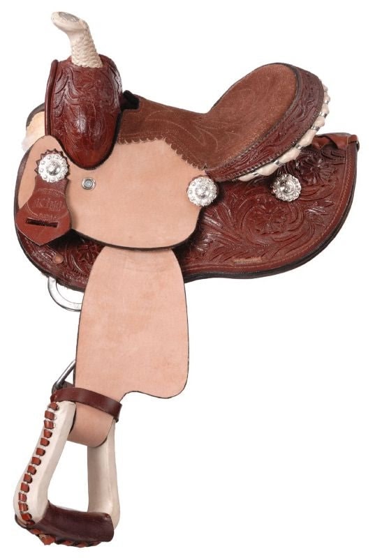 Blemished King Series Mini Rawhide Barrel Saddle