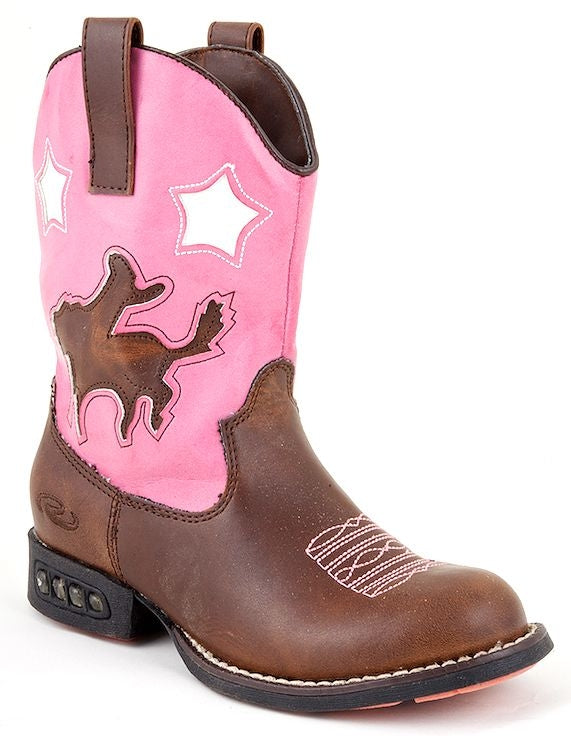 Roper Kids Western Lights Pink Cowboy Boot