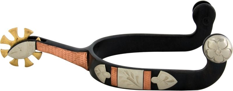 Western BS Silver Copper Arrow 8pt Mens Spurs